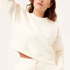 Ivory 50/50 Cropped Sweatshirt